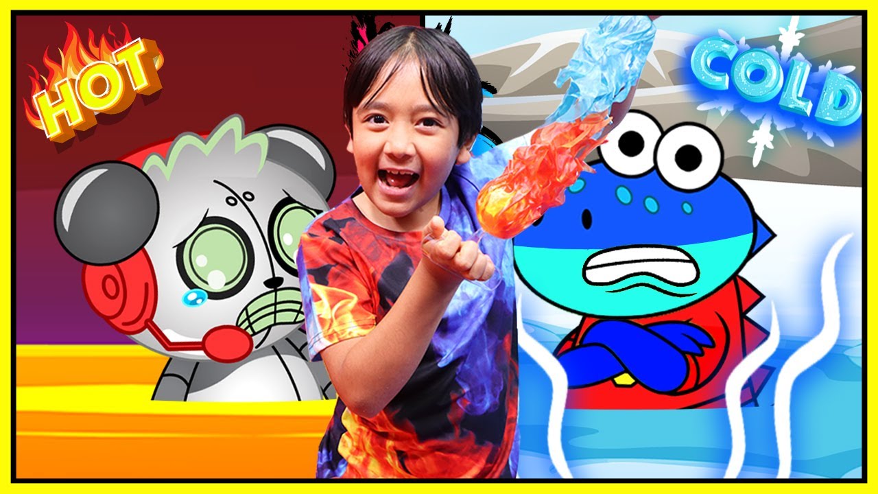 Ryan's Hot vs Cold Challenge with Gus and Robo Combo!