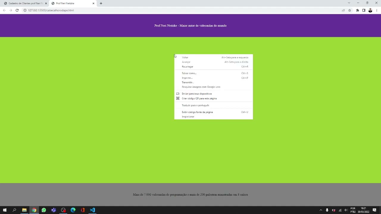criando um simples cabeçalho e rodapé com html e css