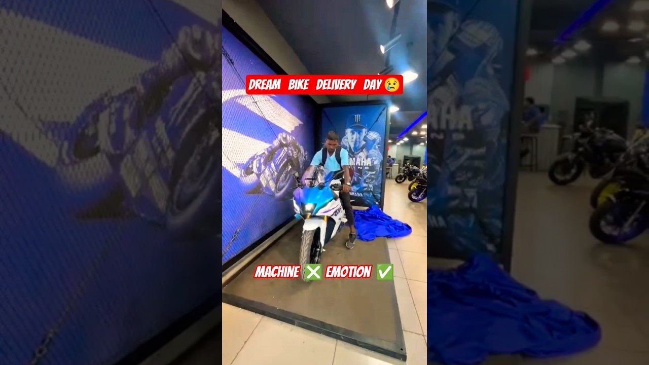 2025 New matte Pearl white 🤯 Dream bike delivery yamaha r15v4 🤯🚀 #shorts #r15v4shorts #bikedelivery