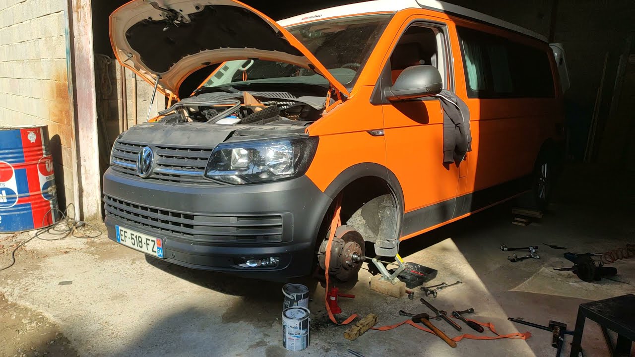 vw t6 amortisseur avant gauche , changement fuite