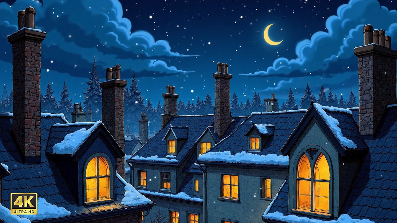 Warm Paris Night with distant 1930s Oldies Playing in Another Room for Unwind, Sleep & Study