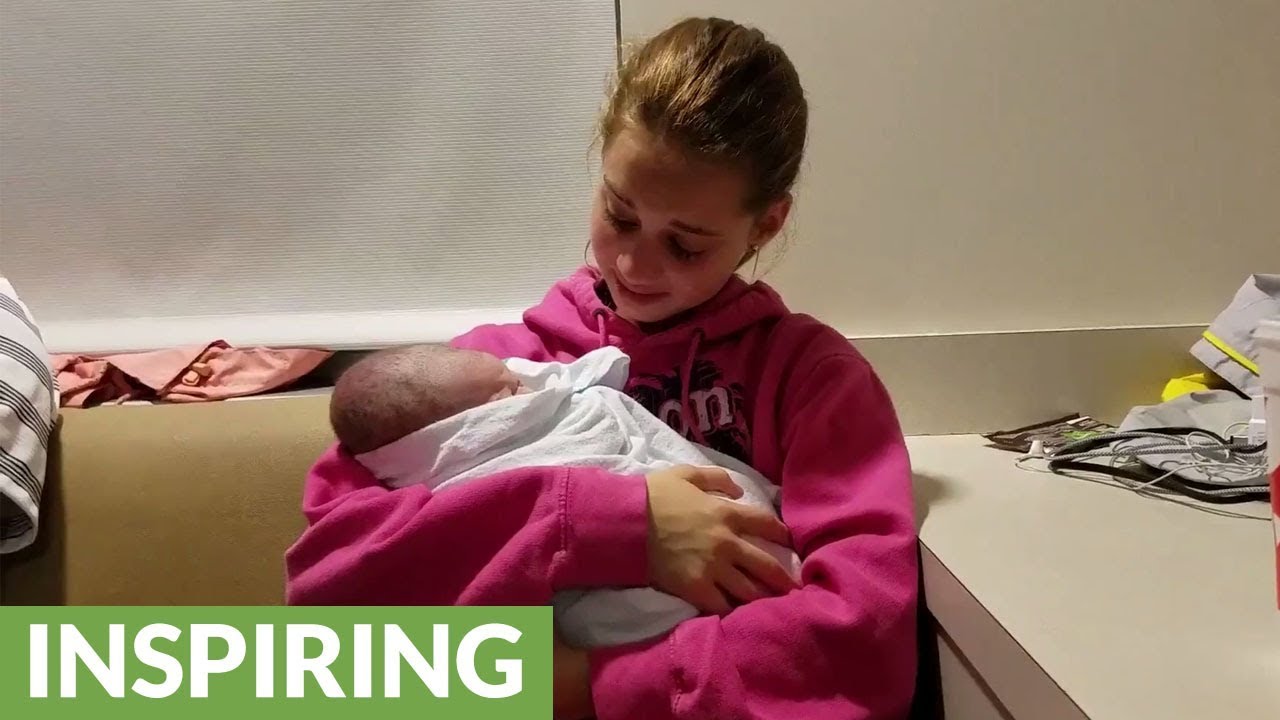 Emotional Big Sister Holds Baby Brother for the First Time