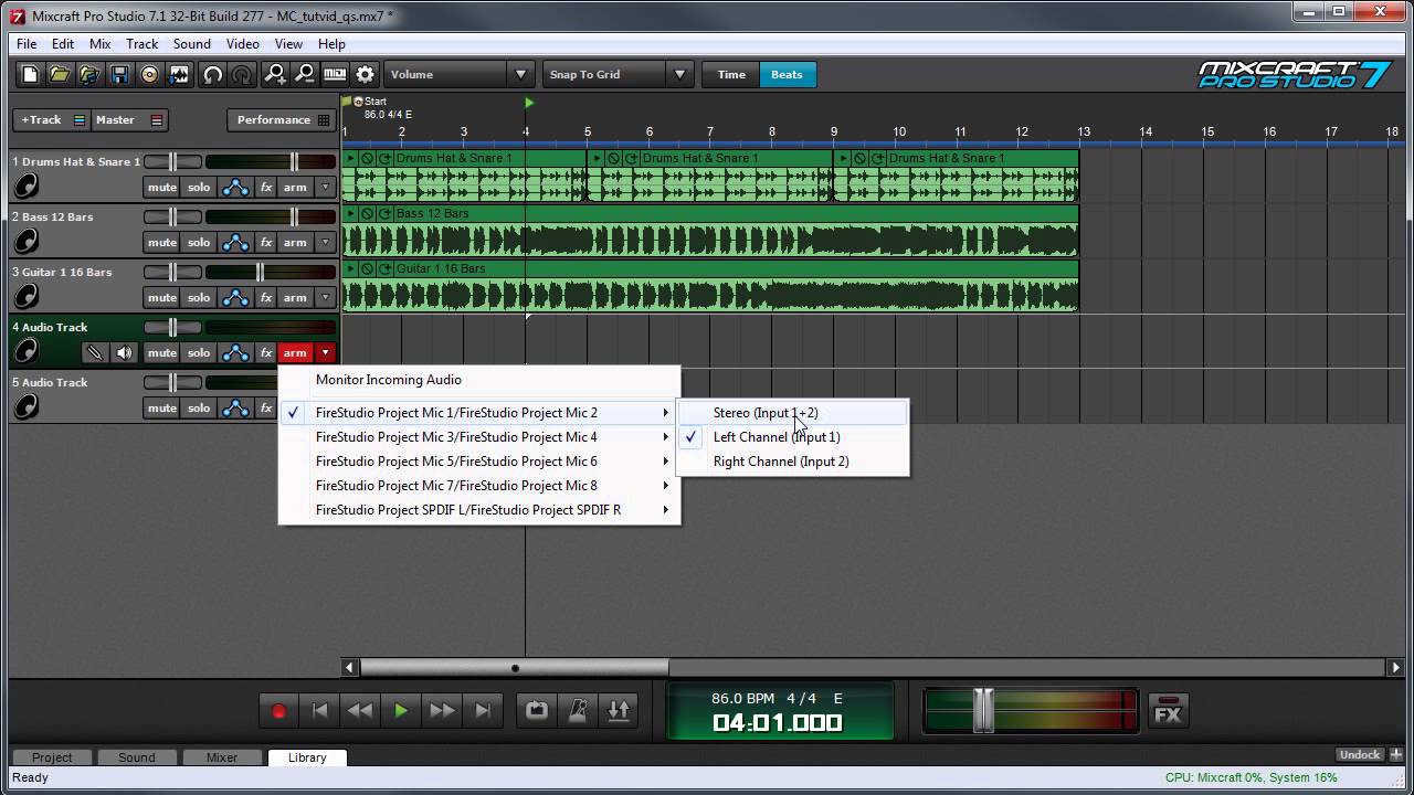Mixcraft 7: Quick Start Guide