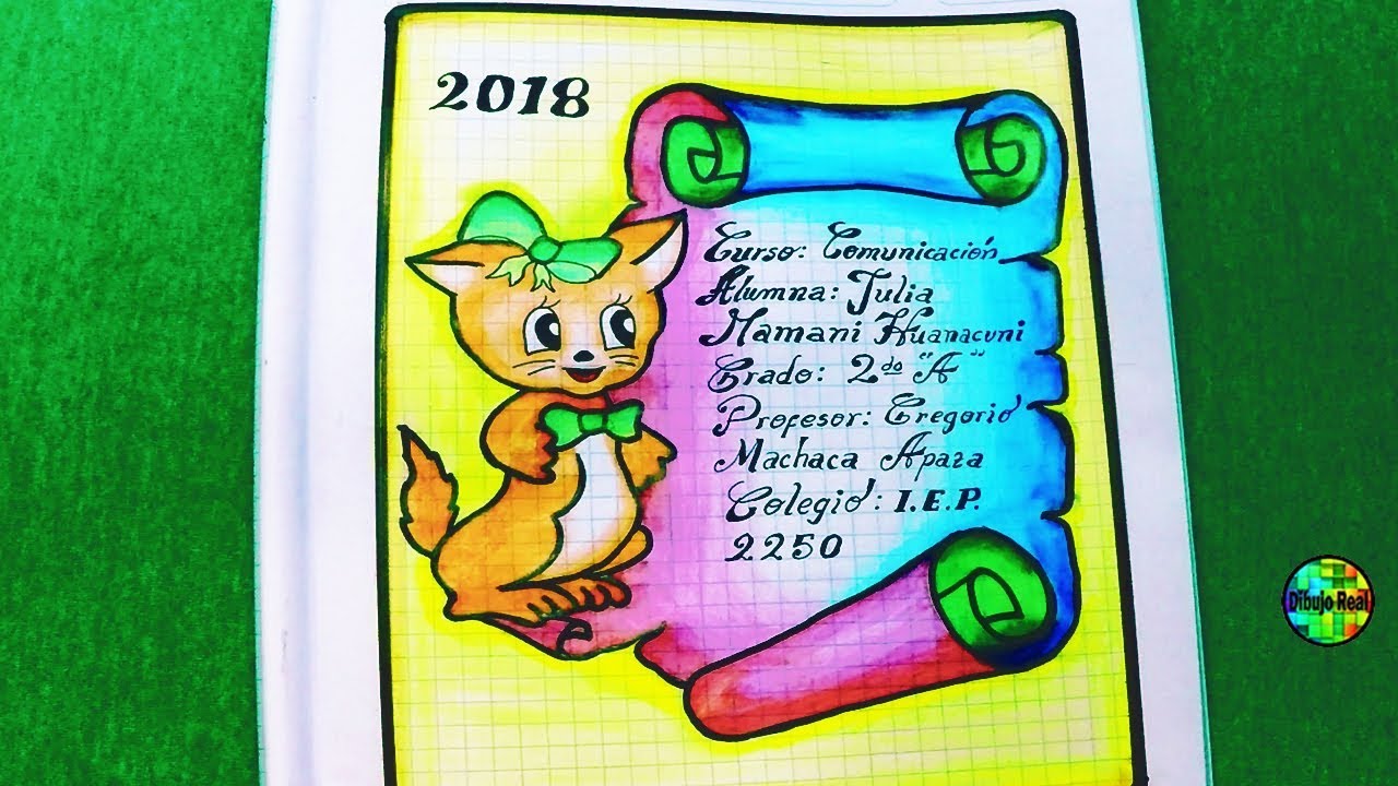 Como Dibujar Caratulas para Cuadernos Faciles-Pergamino