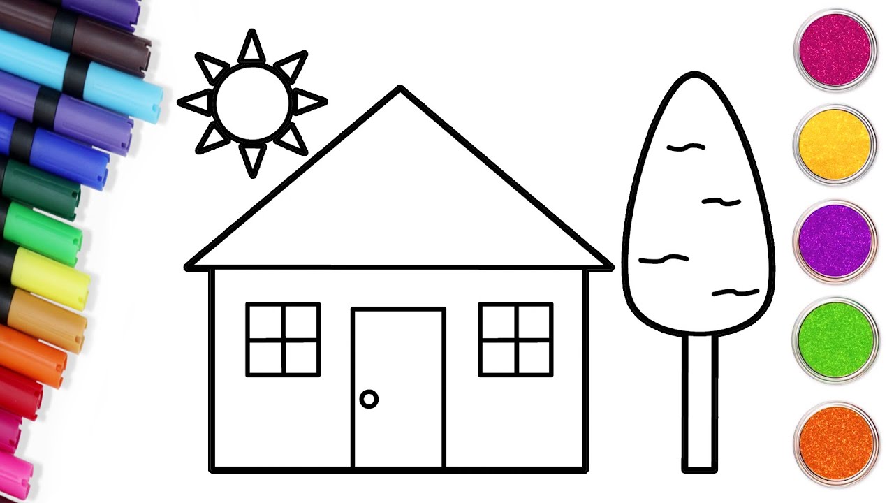 Nghệ thuật Chiki |🏡 C&aacute;ch vẽ một ng&ocirc;i nh&agrave; + Th&ecirc;m nữa | Vẽ v&agrave; t&ocirc; m&agrave;u dễ d&agrave;ng cho trẻ em