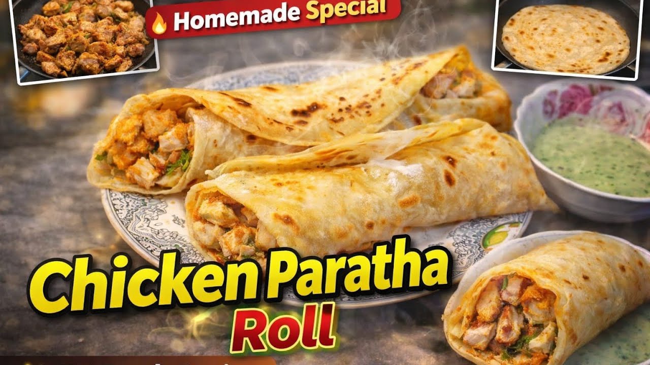 Chicken paratha Roll recipe ZÑ FŌÔDẞ special homemade 💯💯♥️♥️