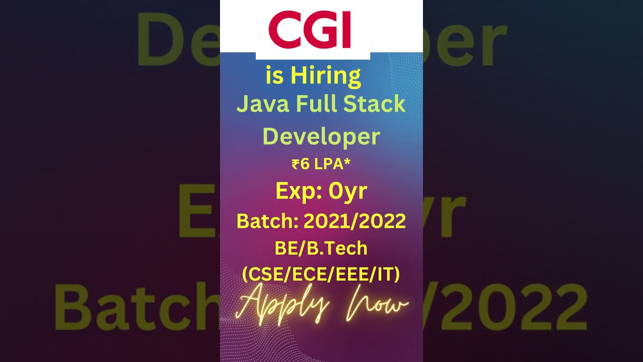 CGI Off Campus Hiring #jobforfresher #jobs #recruitment2023 #viralvideo #viralshorts #cgi #viral