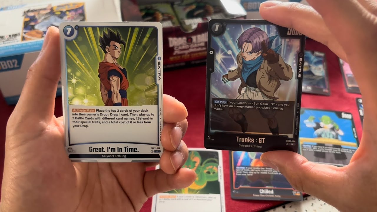 FB07 Booster Pack – Rare Trunks GT (Black) + Extra “Great, I’m in Time!” (Blue)