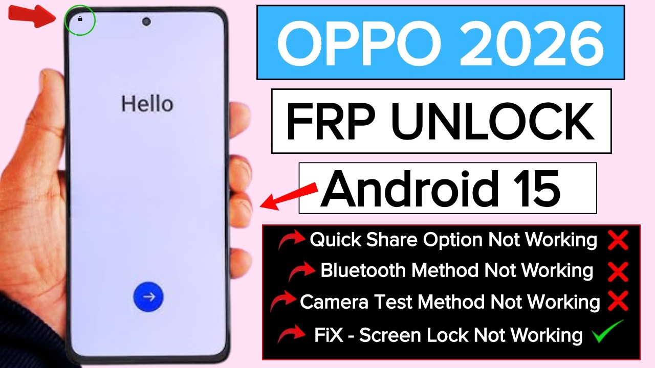 All OPPO Android 15 Frp Bypass 2026 | Quick Share Not Working | Screen Lock Was Already Change - Fix