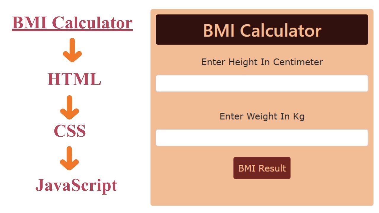 BMI Calculator  in | HTML | CSS | JavaScript |