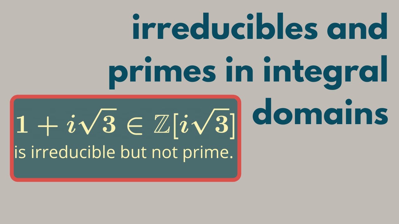 Abstract Algebra | Irreducibles and Primes in Integral Domains