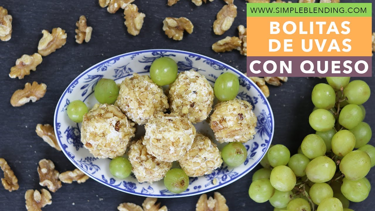 BOLITAS DE UVAS CON QUESO | Aperitivo casero muy original y saludable | Bombones de queso