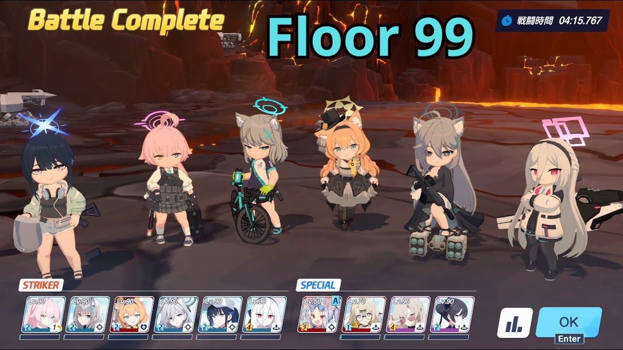 [Blue archive] Chokmah blue floor 99 | UE40 Saori and Kuroko clear | FRR Chokmah stage 99