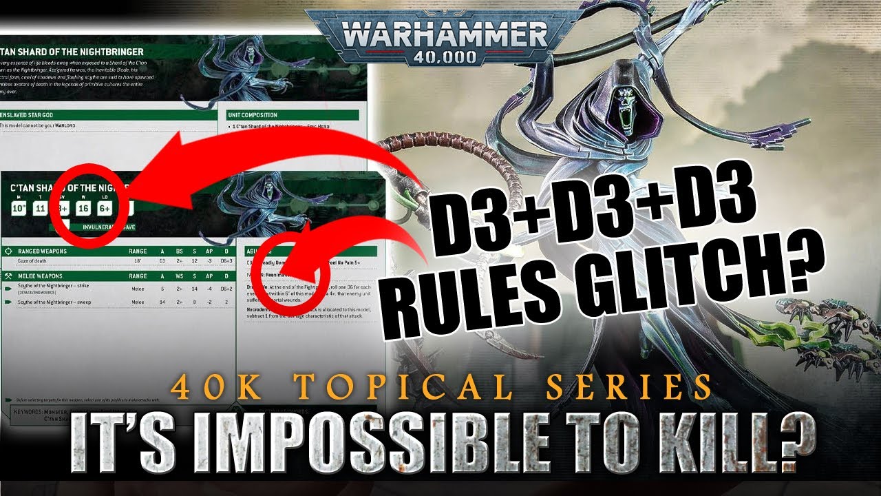 NIGHTBRINGER IMPOSSIBLE TO KILL? The D3+D3+D3 Combo Can't Be Legal? Warhammer 40K Necrons Update
