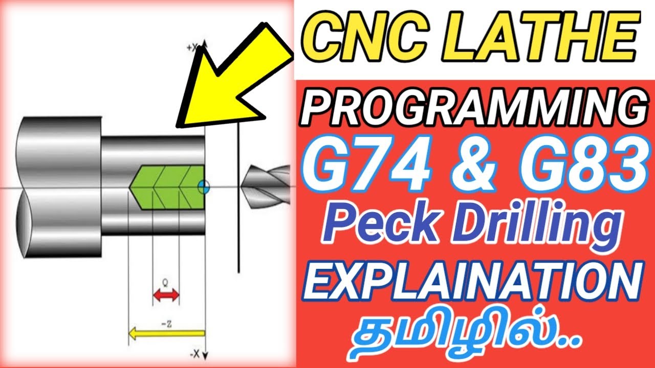 CNC Lathe G74 & G83 Peck Drilling Cycle | CNC Machine Operator Training In Tamil | Tamil CNC Tech