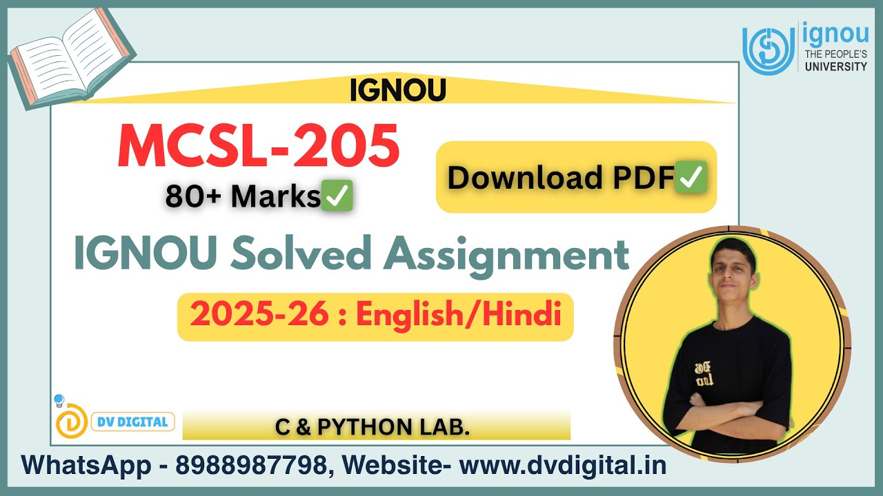 IGNOU MCSL 205 Solved Assignment PDF 2025  English Medium