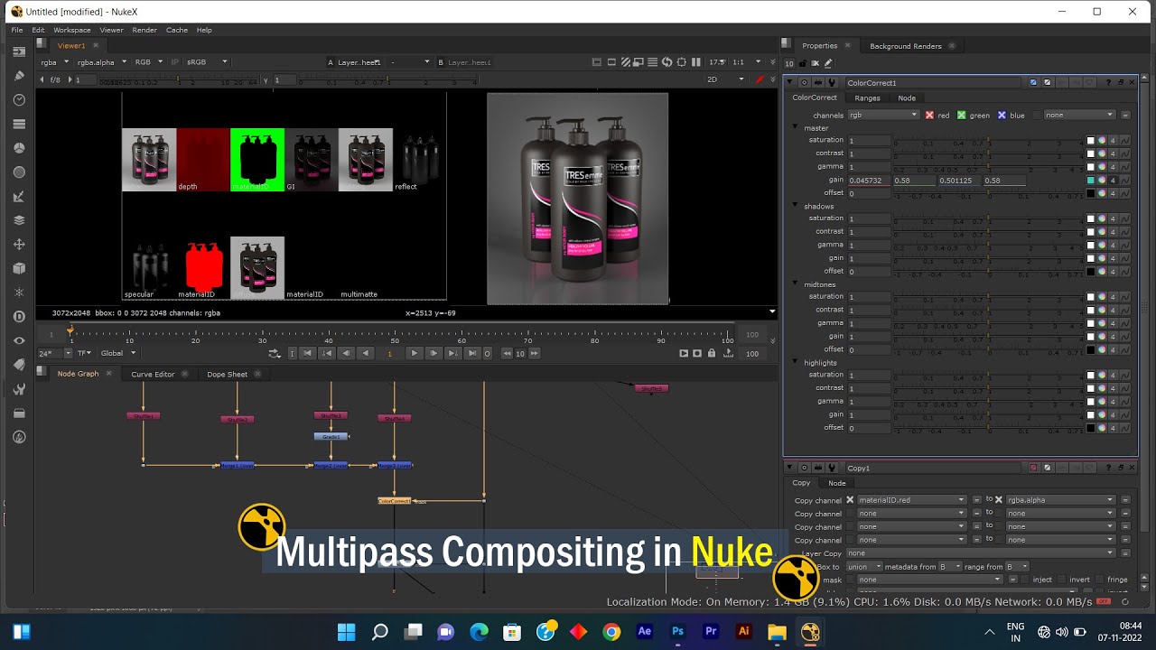 Multipass Compositing in Nuke Tutorial [ Hindi ]