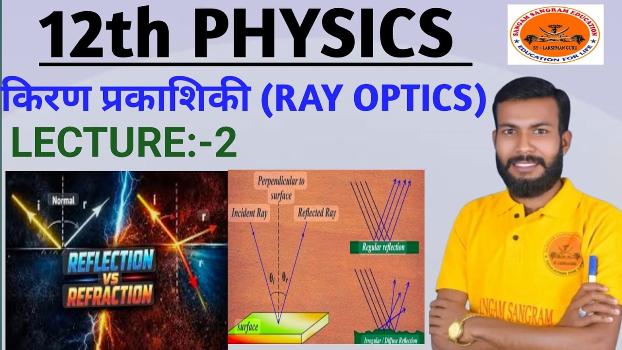 12th physics ray optics (किरण प्रकाशिकी ) प्रकाश का परावर्तन एवं अपवर्तन lecture-1[BY-LAKSHMAN GURU]