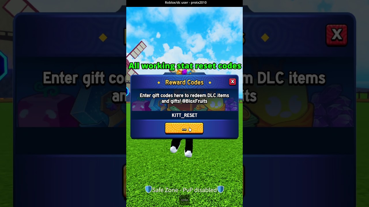 Blox fruits codes stats reset!