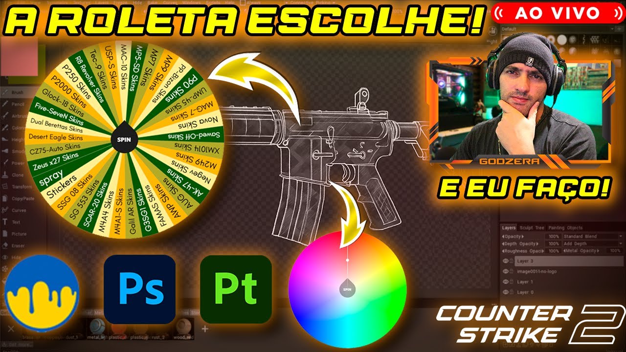 Como Criar Skins para CS2 do Zero! | Desafio da Roleta + Programas Essenciais