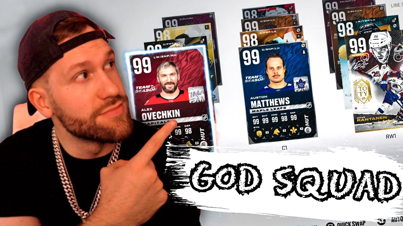 11 *99 OVERALLS* GOD SQUAD GAMEPLAY! NHL 22 HUT TEAM UPDATE + D1 RIVALS GAMEPLAY