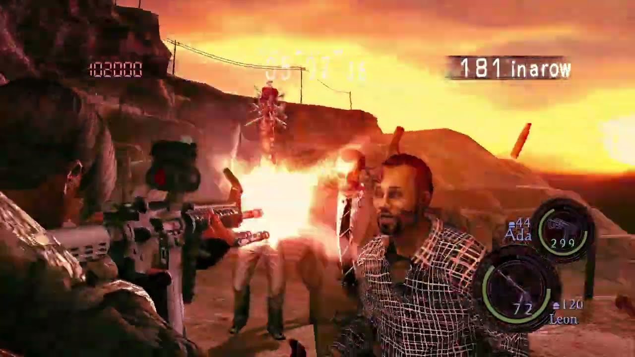 Resident Evil 5 No Mercy Mercenaries duo ~ Night Terror Public Assembly & Mining Area ~ Lahey pack 4