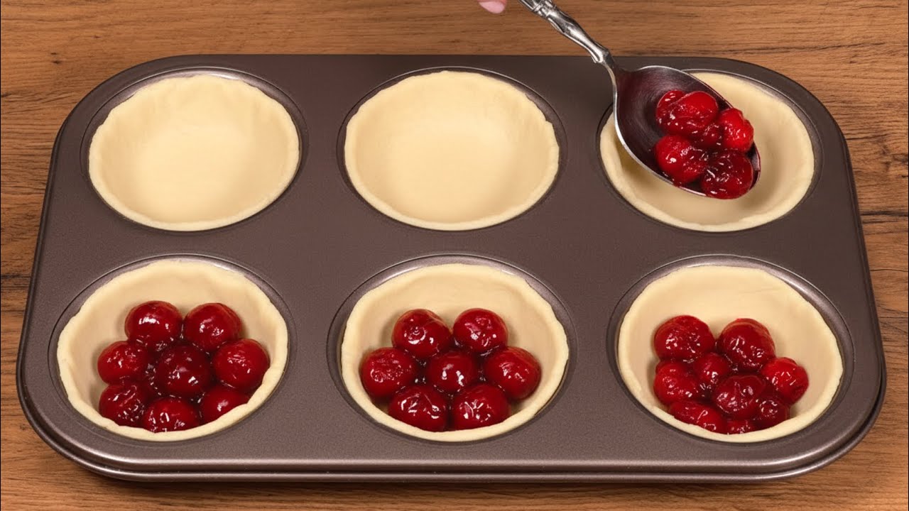 Hast du Bl&auml;tterteig und Kirschen?  Die ges&uuml;ndere Alternative zum Krapfen!!
