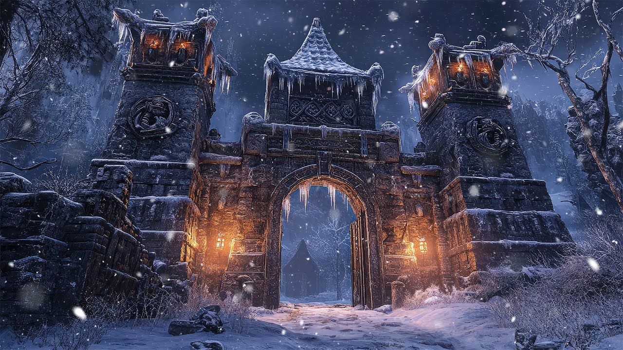 The Ember Gate of the Frozen Fortress | Celtic Medieval Winter Ambience for Focus & Deep Rest