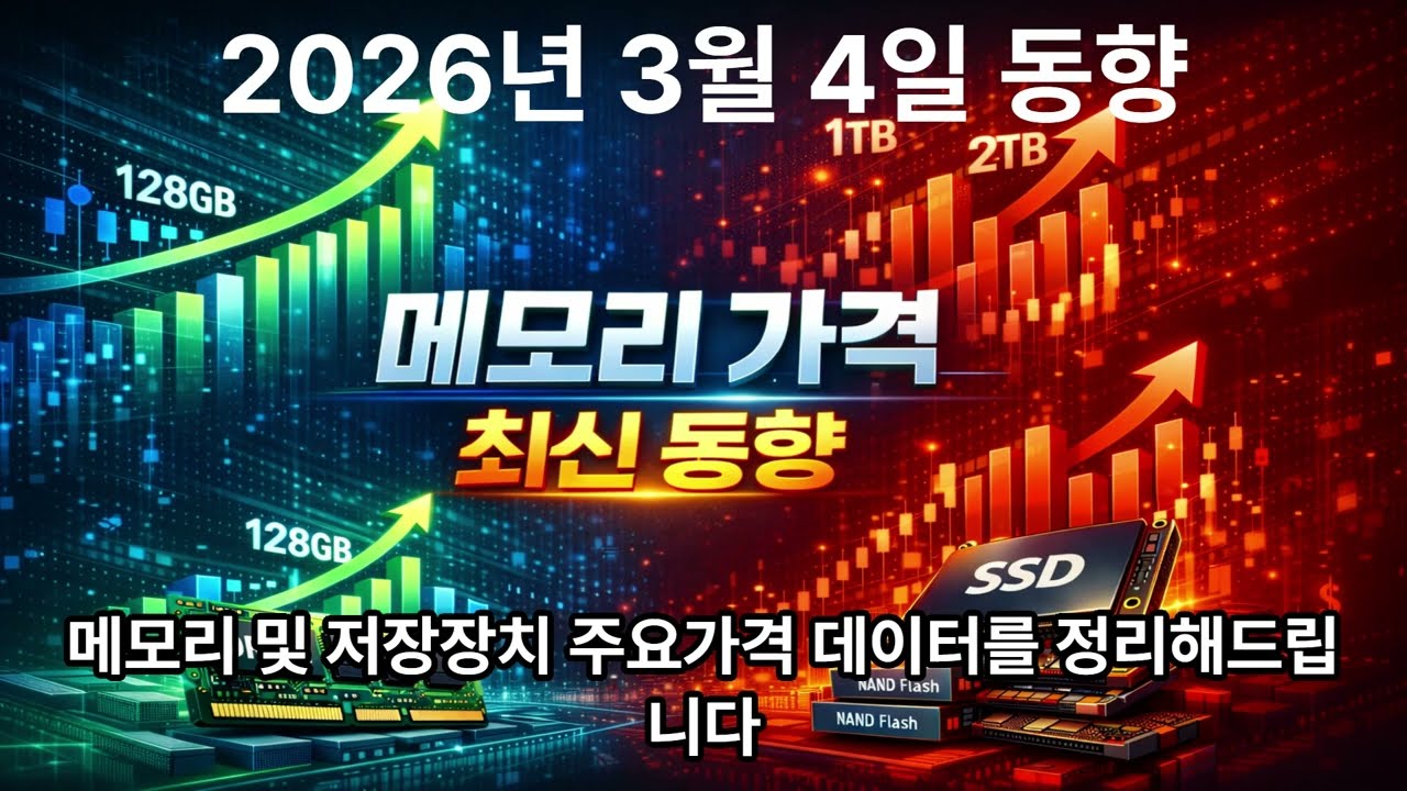 [2026년 3월 4일]디램가격 상승OR하락?디램현물가격과메모리(DDR5,SSD)동향(feat.PC주요부품)#삼성전자#하이닉스#AI#엔비디아#반도체#DRAM#micron#사이드카