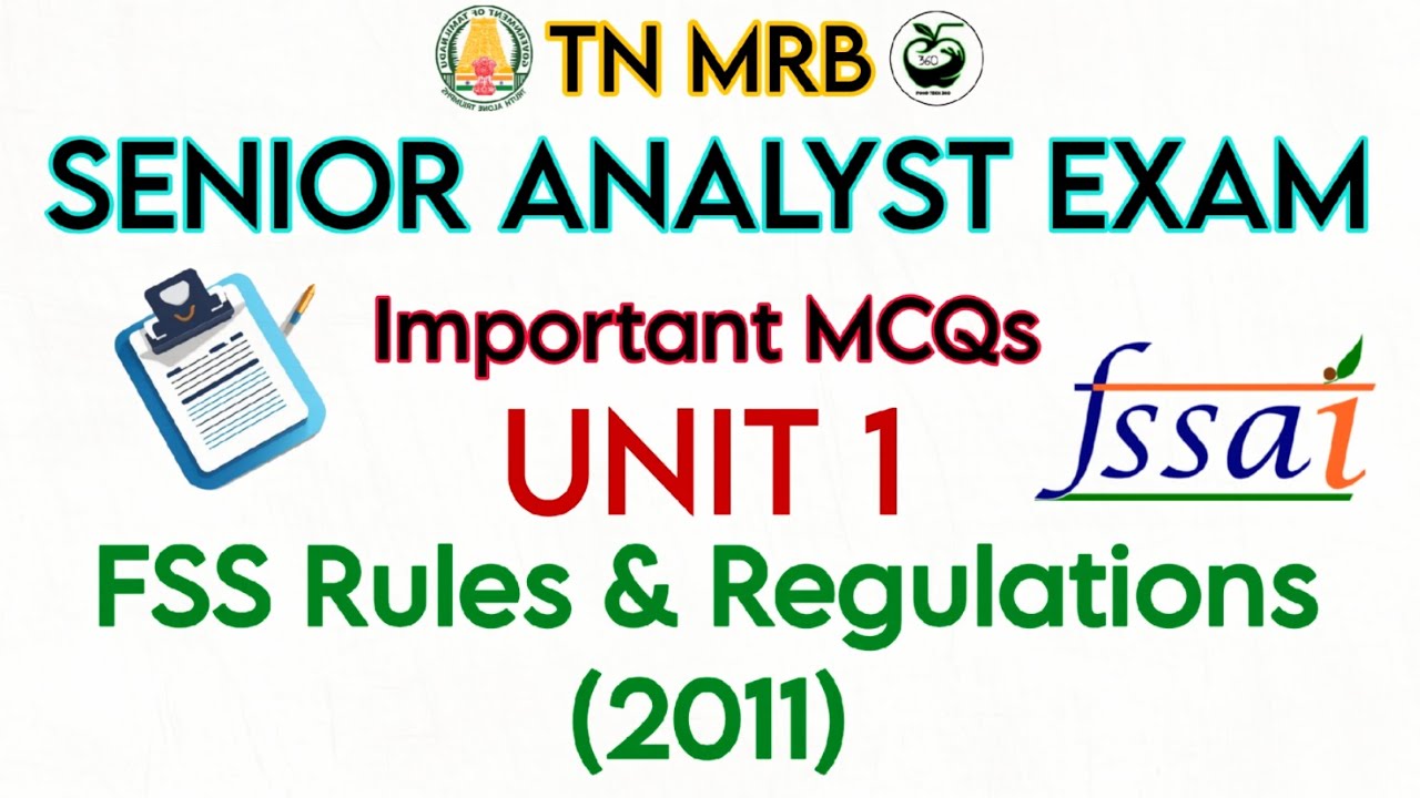 FSS Rules & Regulations (2011) - Important MCQs | TN MRB Senior Analyst Exam MCQs