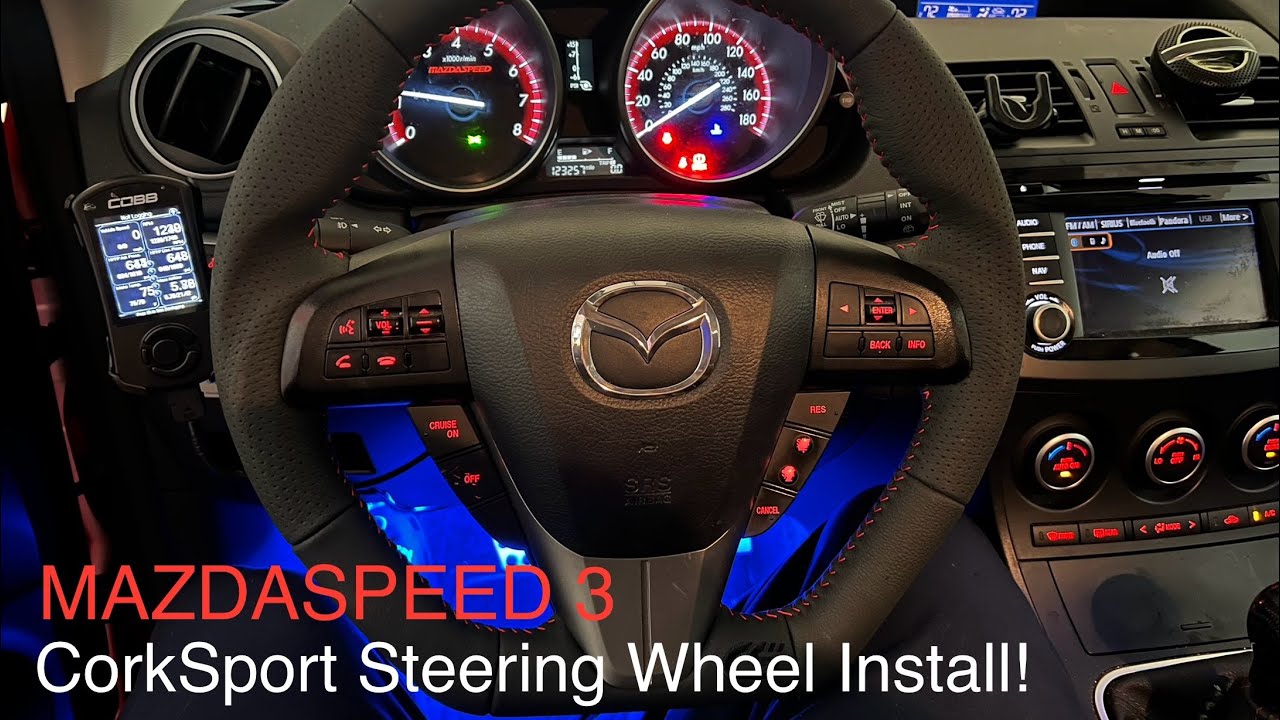 MAZDASPEED 3: CorkSport Steering Wheel Install!
