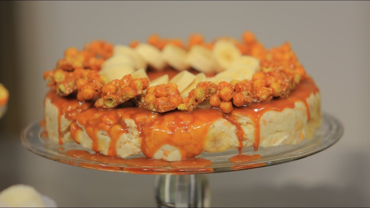 تورتة بيضاء سريعة بالموز والكراميل  | سالي فؤاد