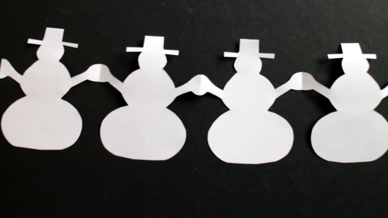 Basteln mit Papier: 'Schneeman Girlande' für Dekoration im Winter, Geburtstag & Weihnachten [W+]