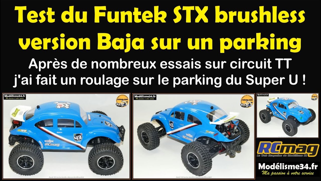 Test du Funtek STX version Cox Baja Brushless sur un parking