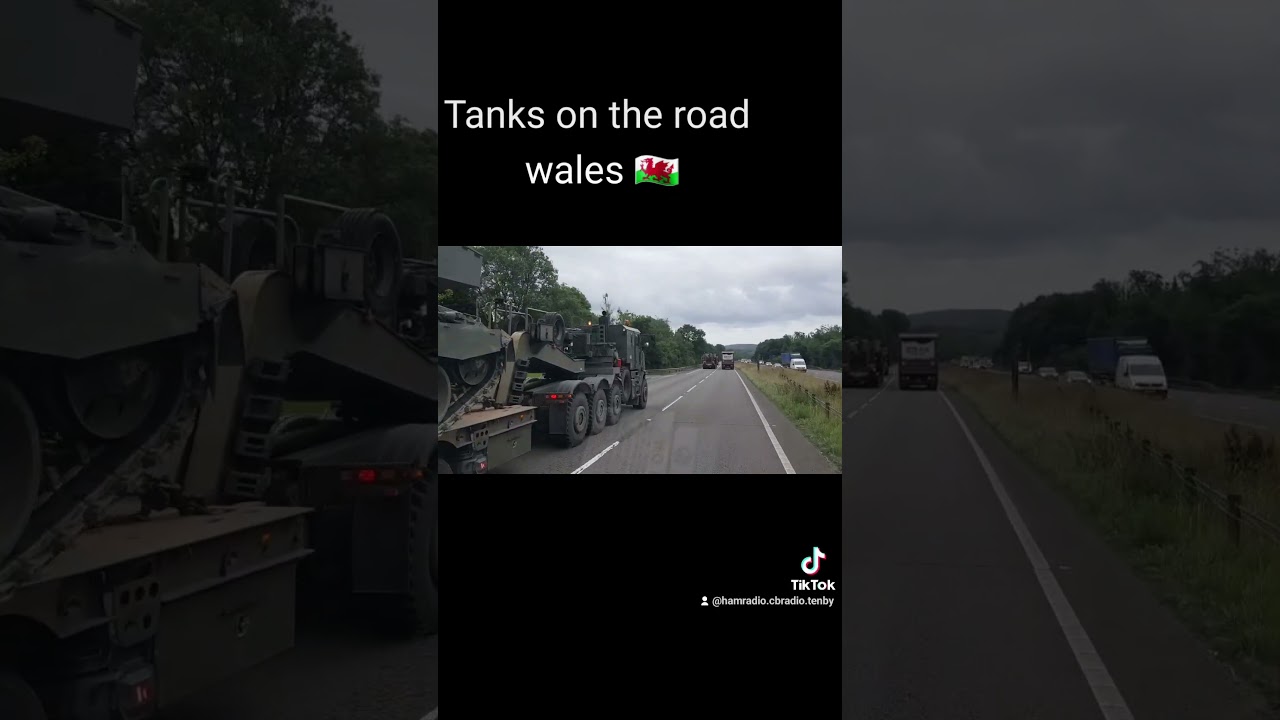 Tanks on the Road in wales 🏴󠁧󠁢󠁷󠁬󠁳󠁿 on a Monday morning