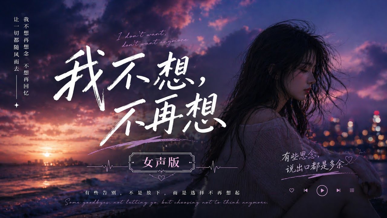 我不想,不再想---女声版——写给那些，明明放不下，却逼自己放下的人。