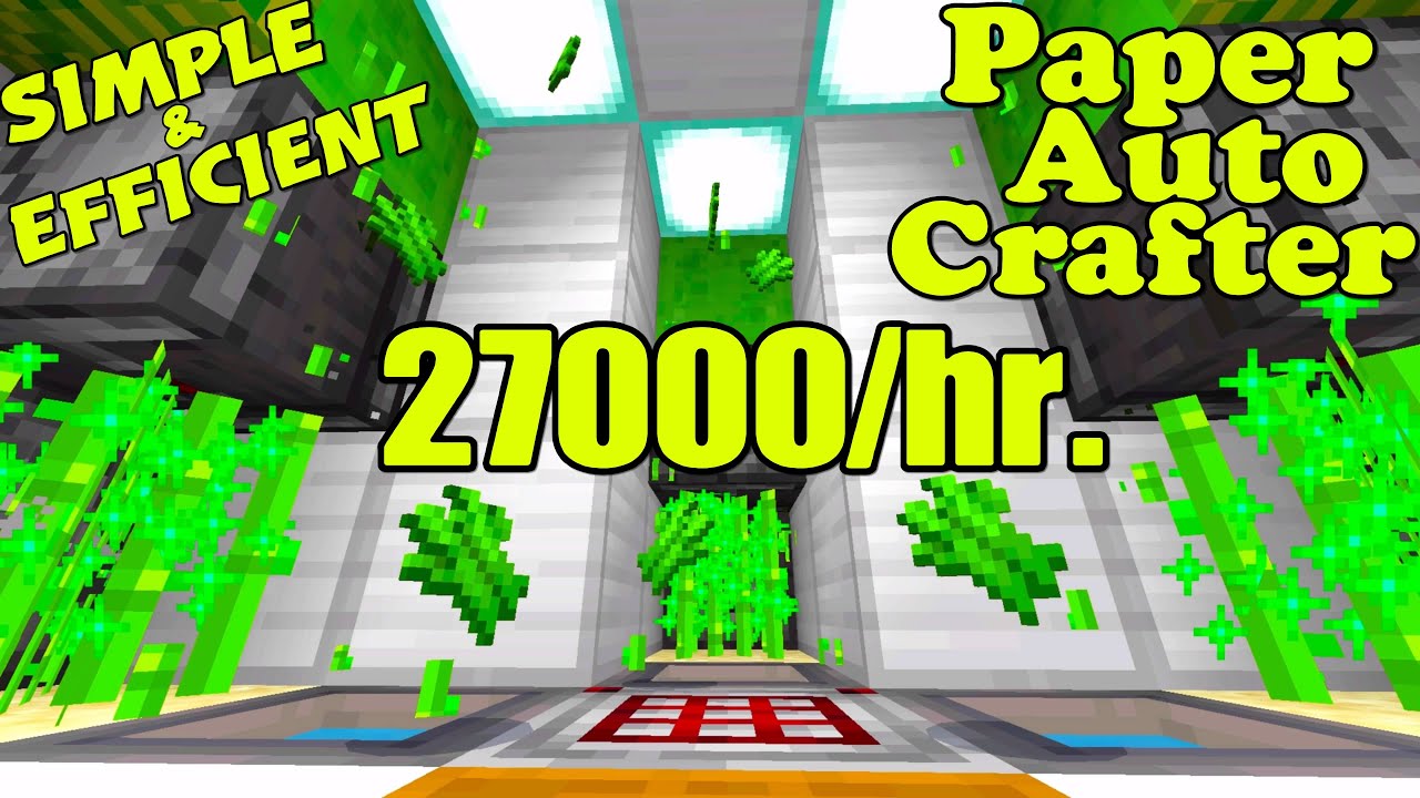 Simple & Efficient Paper Auto Crafter (Simple & Easy) [Minecraft Bedrock 1.21]