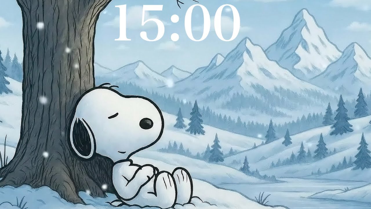 15-Minute Snoopy Winter Study & Work Timer (Original Animation)