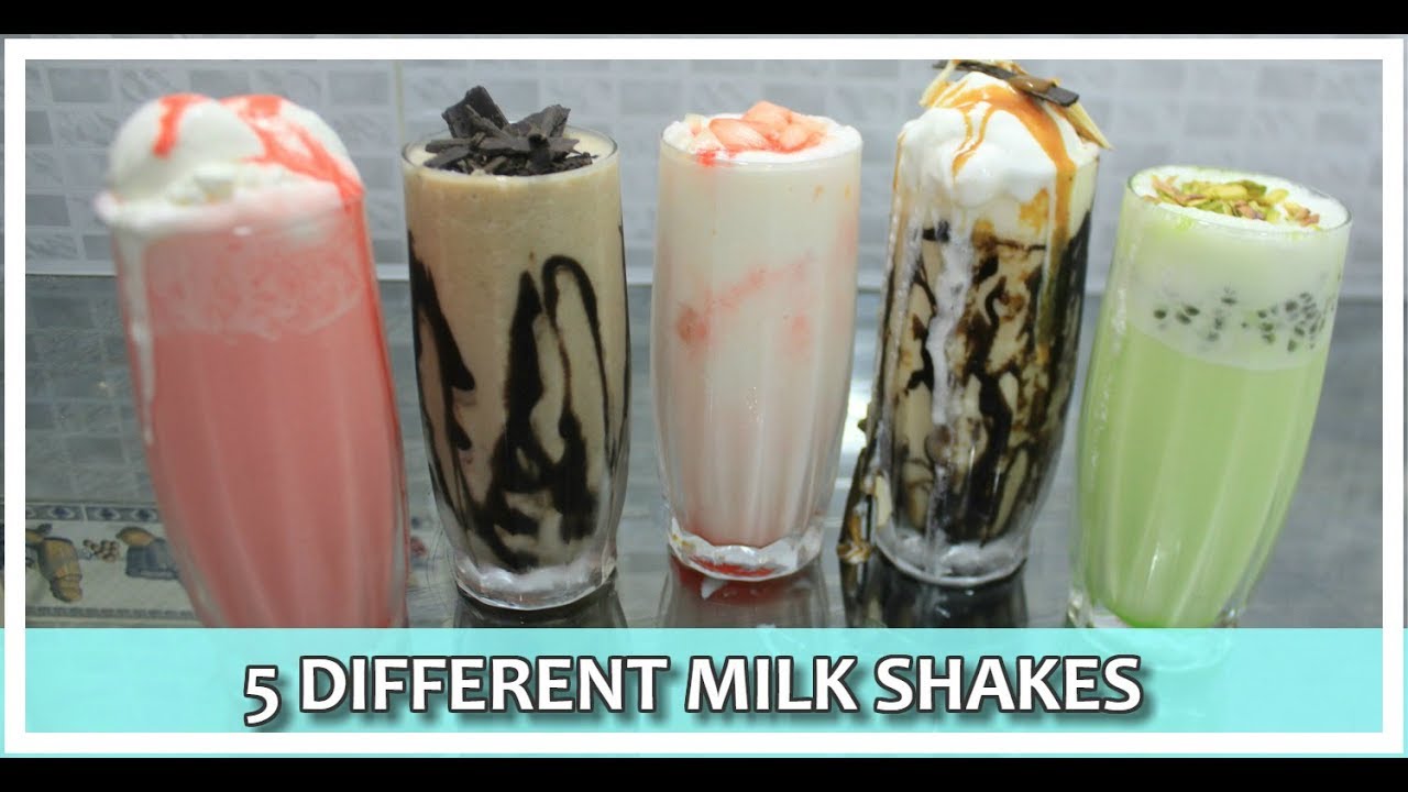 5 DIFFERENT MILK SHAKES  || CHEEKU , KHARBOOZA , ICE CREAM SODA , ROOH AFZA AND CARAMEL  SHAKE