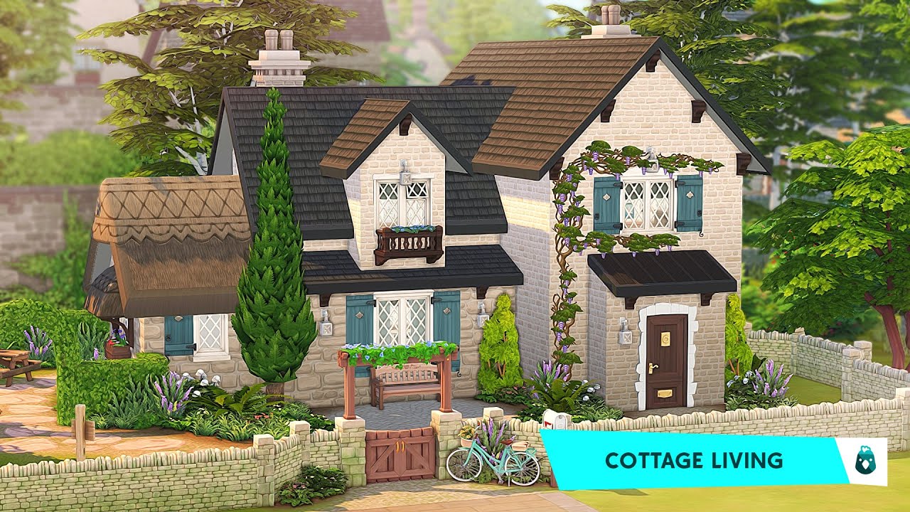 COBBLEBOTTOM TOWN HOME 🌺🌲 | The Sims 4: Cottage Living Speed Build