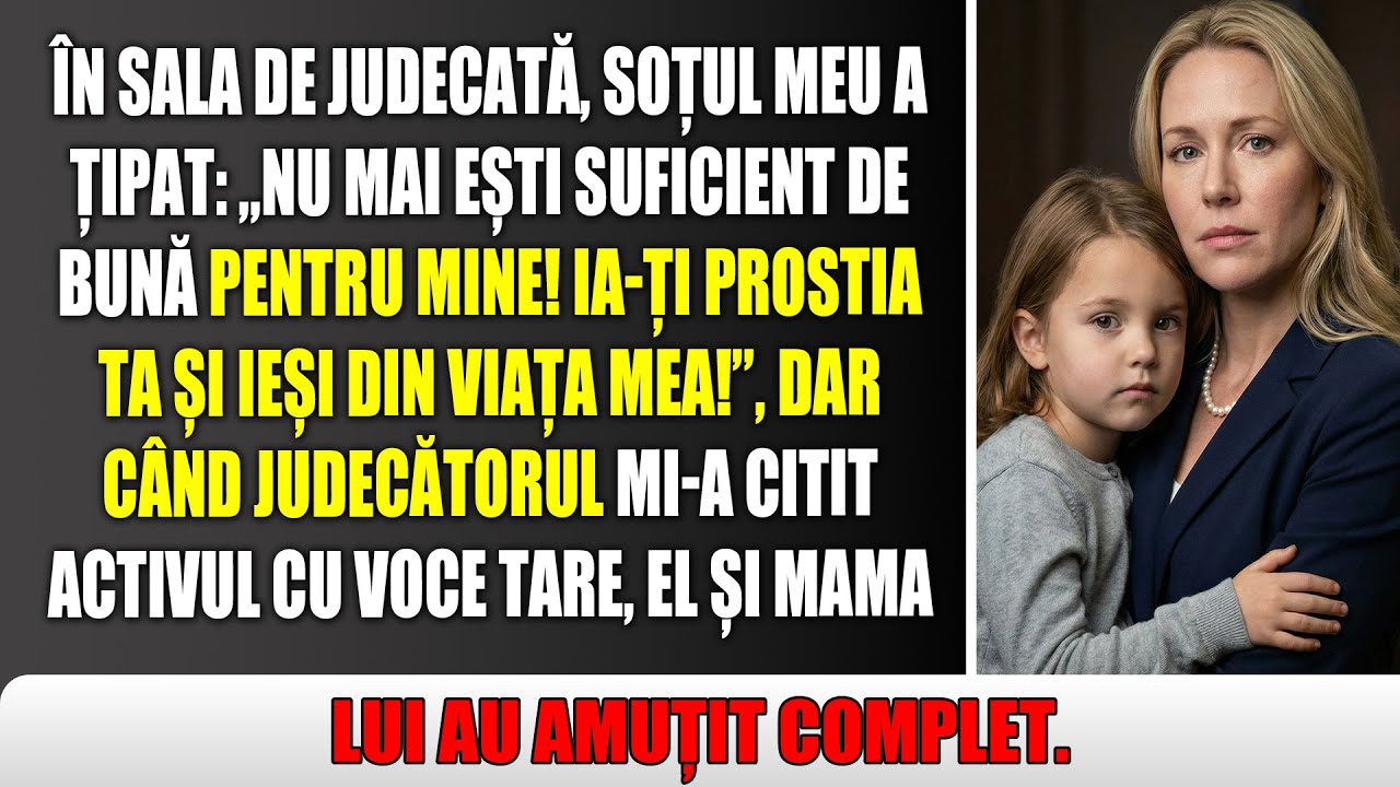 În tribunal, soțul a urlat: „Ieși din viața mea!” Dar când judecătorul a menționat averea mea…