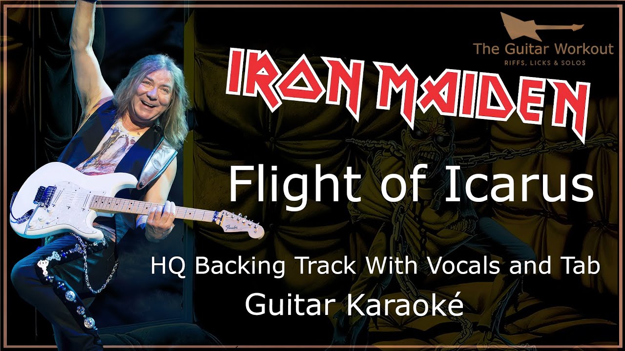 Iron Maiden - Flight Of Icarus (HQ Backing Track with vocals & tab | Guitar Karaoke)