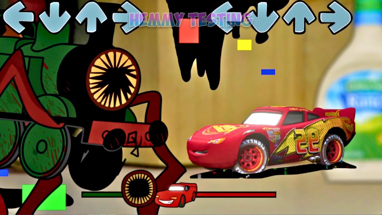 FNF Thomas and Friends ALL PHASES vs Pibby Lightning McQueen Sings Sliced Pibby | Railway Showdown