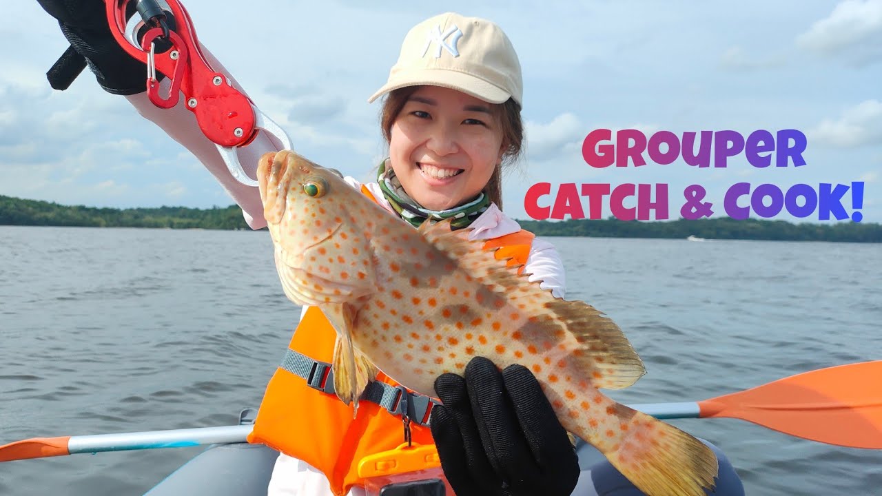 Inflatable Kayak Fishing at Coney Island Singapore! Catch and Cook with new Insta360 camera!