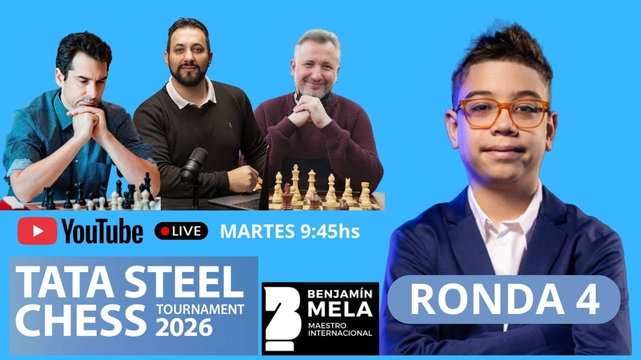 C♟️ Ronda 4 - Faustino Oro en el Tata Steel | Análisis EN VIVO con maestros (Grupos A y B)