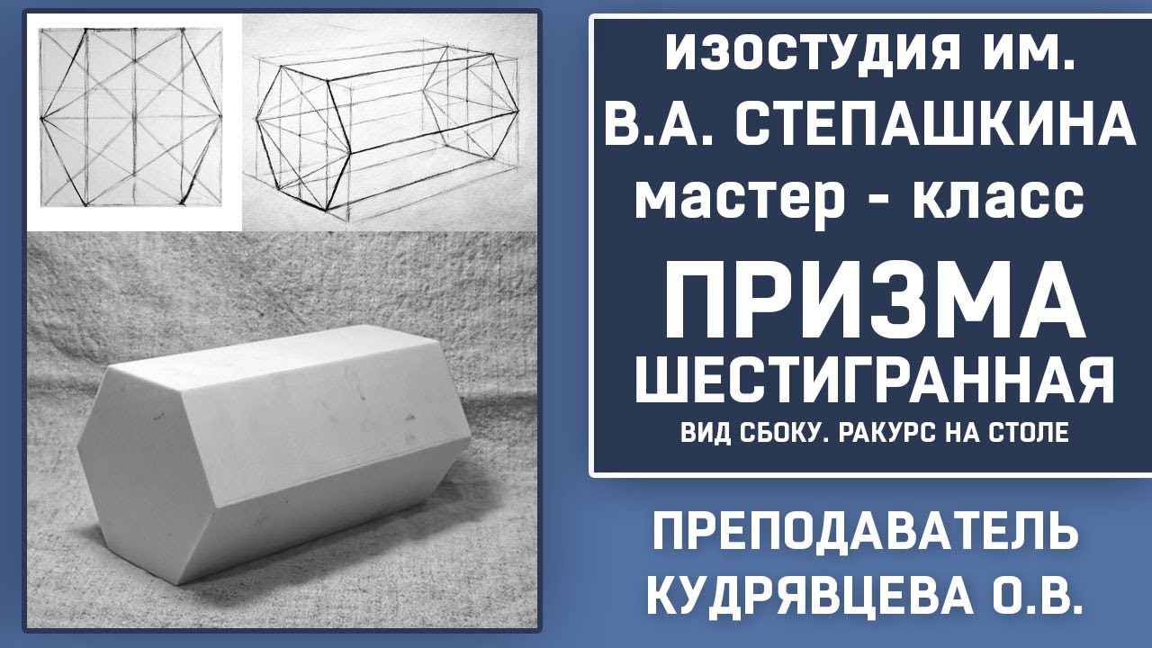 ШЕСТИГРАННАЯ ПРИЗМА. Вид сбоку, ракурс на столе.