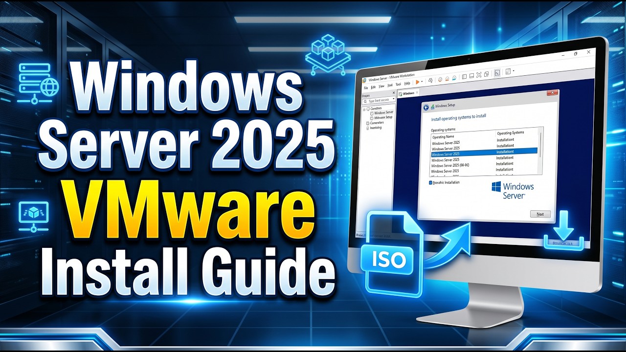Установка Windows Server 2025 на VMware Workstation | Загрузка полного ISO, настройка | Полное ру...