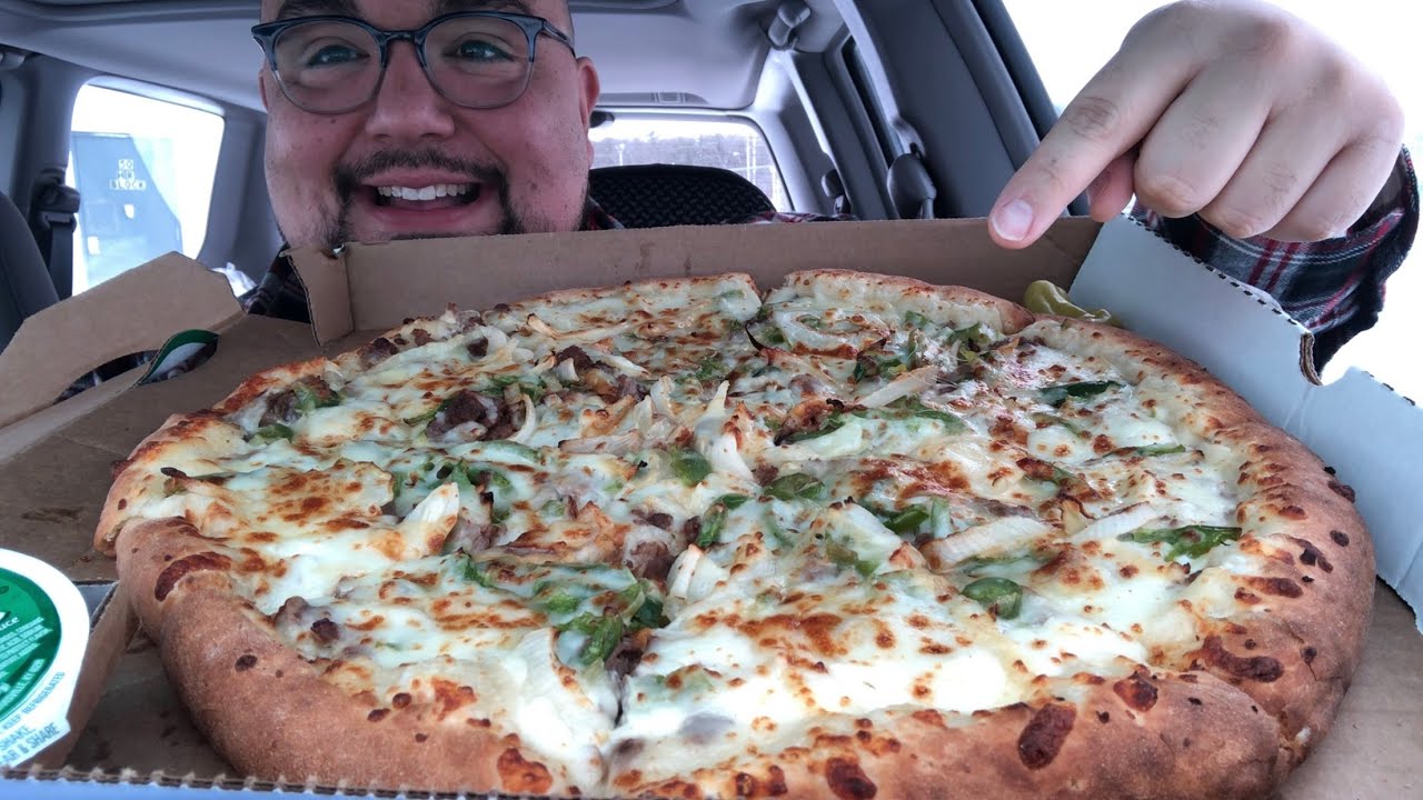Papa John’s EPIC STUFFED CRUST PIZZA 🍕 Philly Cheesesteak Mukbang 🧀 Bucket List Chat