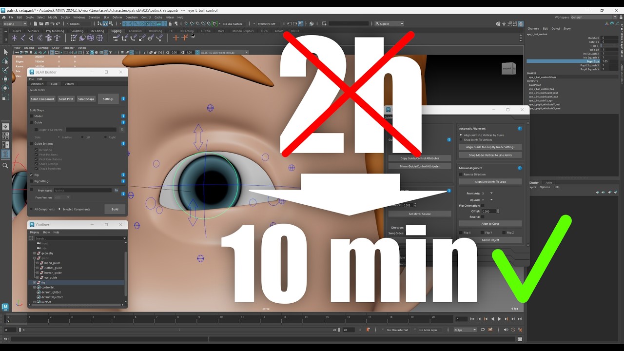 BEAR Tutorial Series: Face - Eyes Fully Automated Rigging