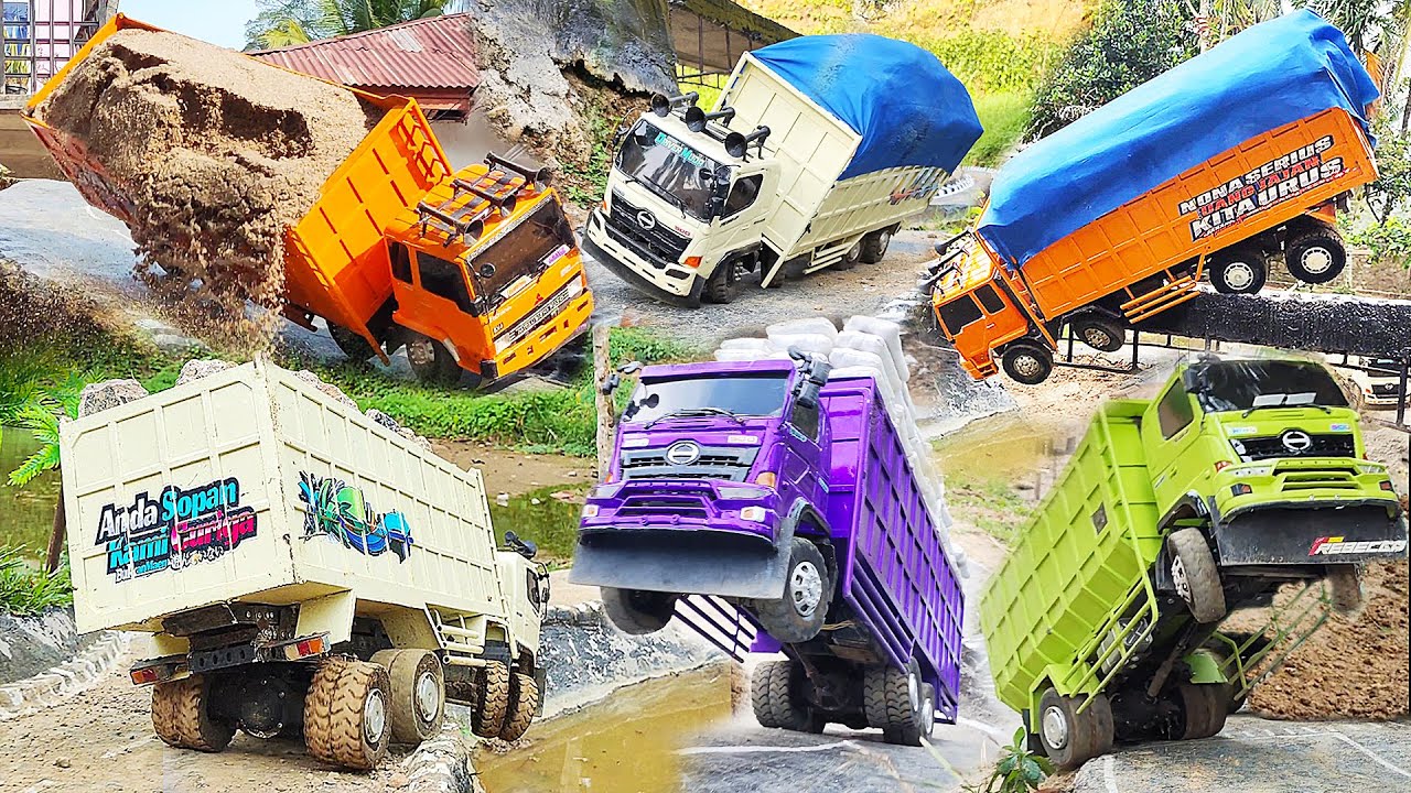 KUMPULAN TRUK OLENG Laka Lintas Truk Fuso 220Ps Truk Hino 500 Trinton Truk Pasir OFROAD Rc Handmade